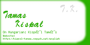 tamas kispal business card